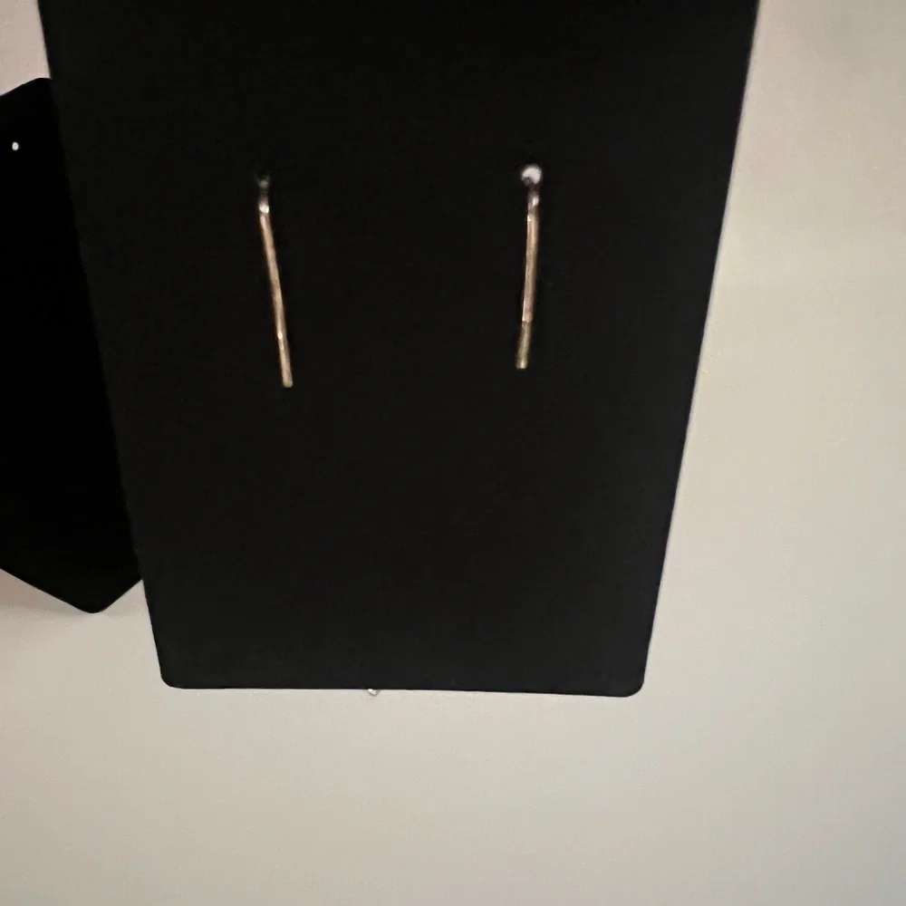 Silver Tone Geometric Triangle Drop Earrings
